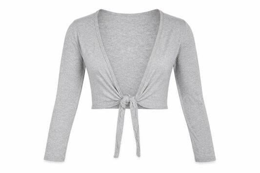 Front view of south women’s grey wrap t-shirt, size UK 12