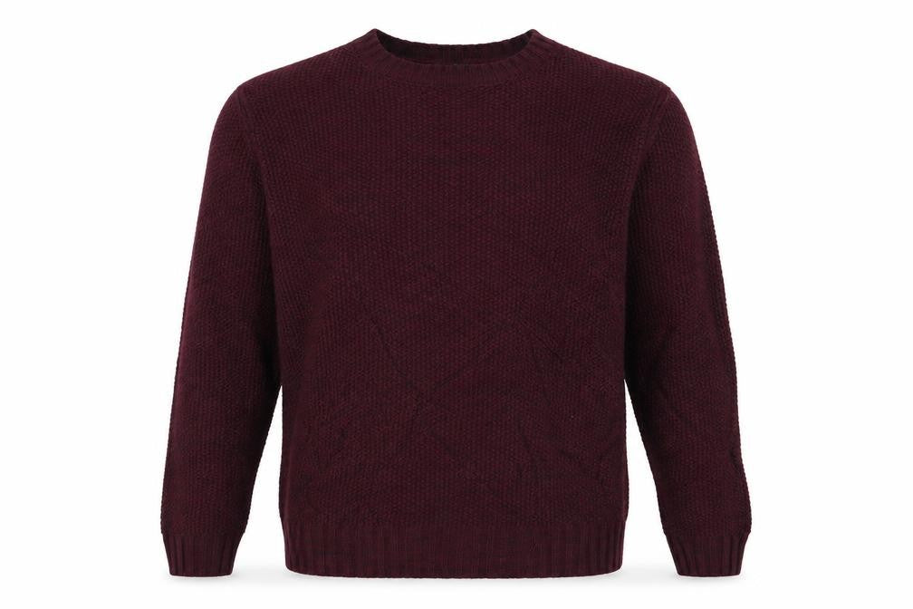Front view of Cedarwood State men’s red jumper, size S