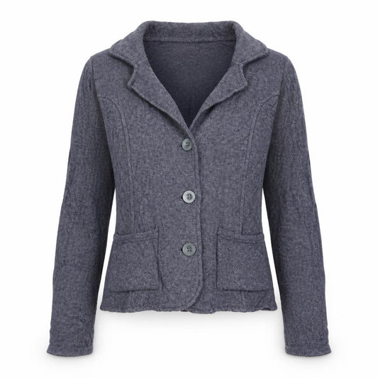 Front view of Cambridge women’s blue jacket blazer, size S