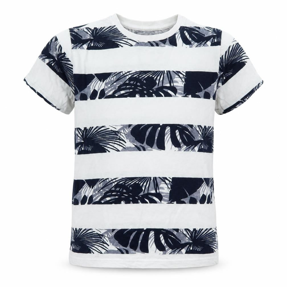 Front view of Primark boys’ multicoloured geometric basic t-shirt, size 9-10, years