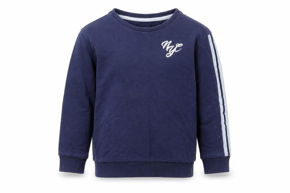 Front view of Primark boys’ blue jumper, size 7-8, years