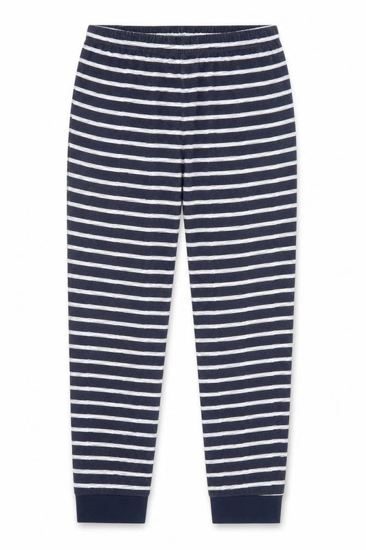 Front view of Matalan women’s blue striped cami pyjama pants, size S
