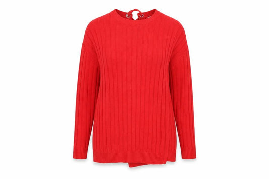 Front view of ASOS women’s red jumper, size UK 8