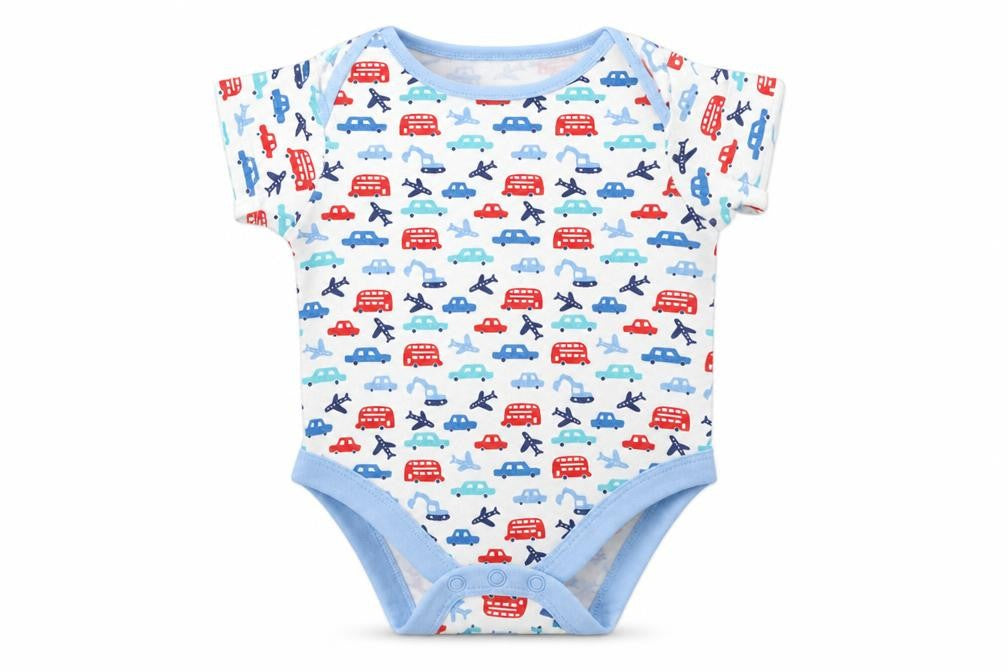Mini Club Baby White   Babygrow One-Piece Size 3-6 Months  - Cars