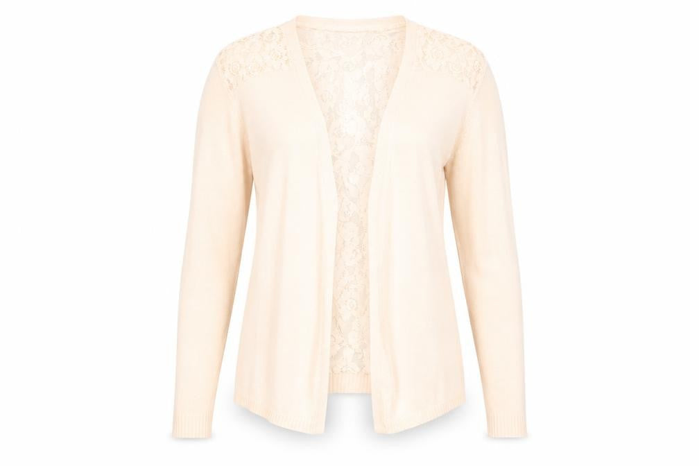 Front view of Primark women’s pink floral cardigan jumper, size M