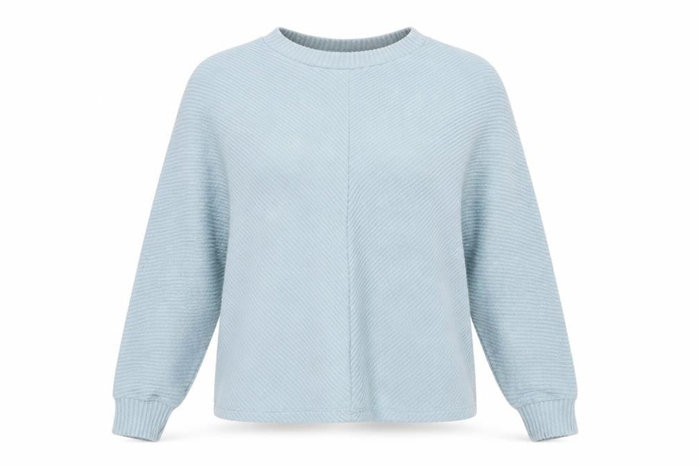 Front view of George women’s blue striped jumper, size S