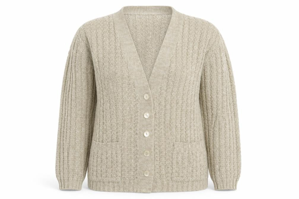 Damart Womens Grey  Knit Cardigan Jumper Size 14