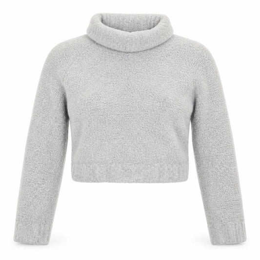Front view of Boohoo women’s grey knit jumper, size S