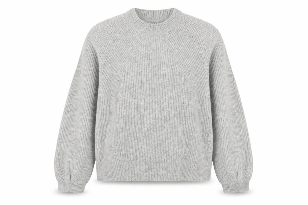 Front view of Topshop women’s grey knit jumper, size UK 8