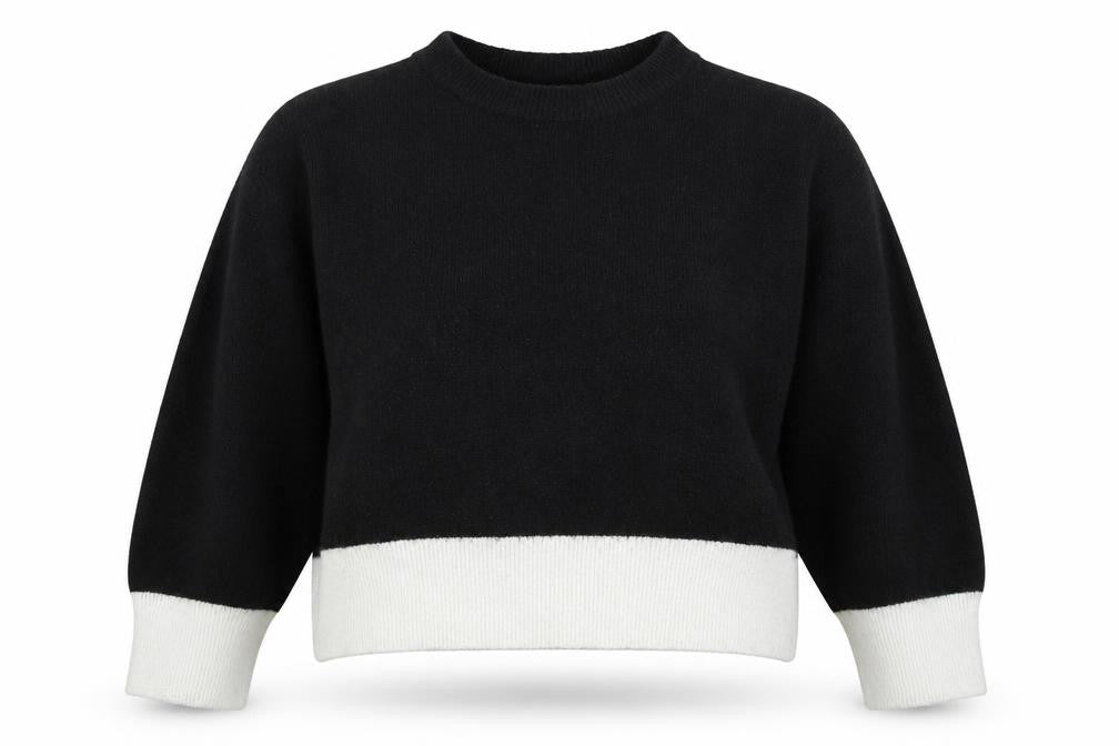 Front view of H&M women’s multicoloured knit jumper, size M