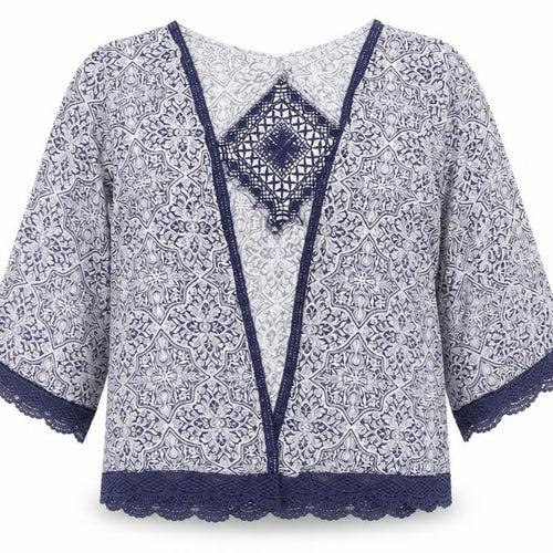 New Look Womens Blue Floral  Cardigan Jumper Size 10