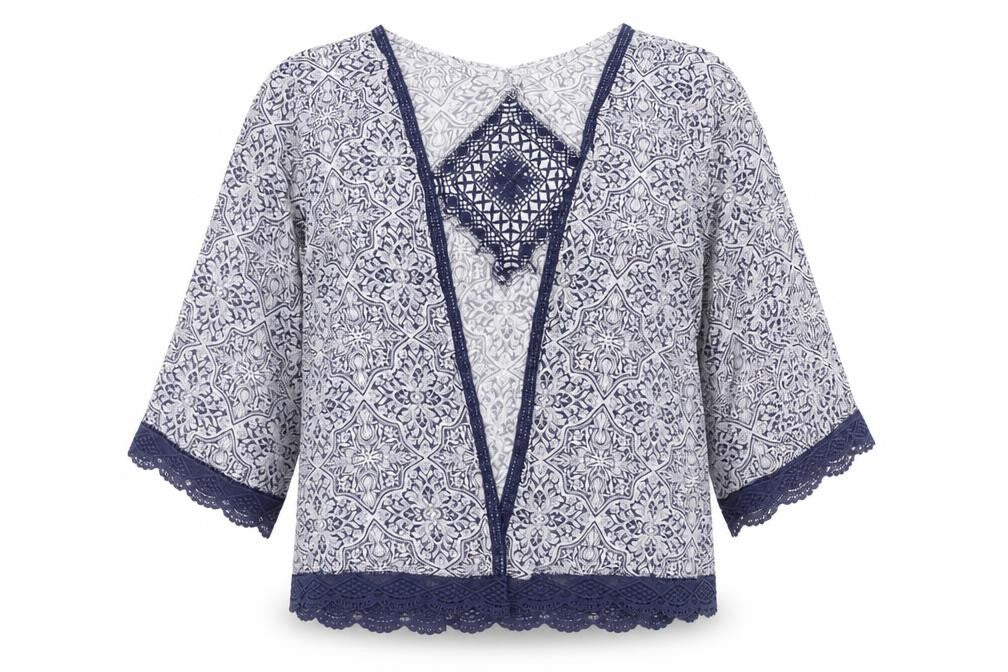 New Look Womens Blue Floral  Cardigan Jumper Size 10