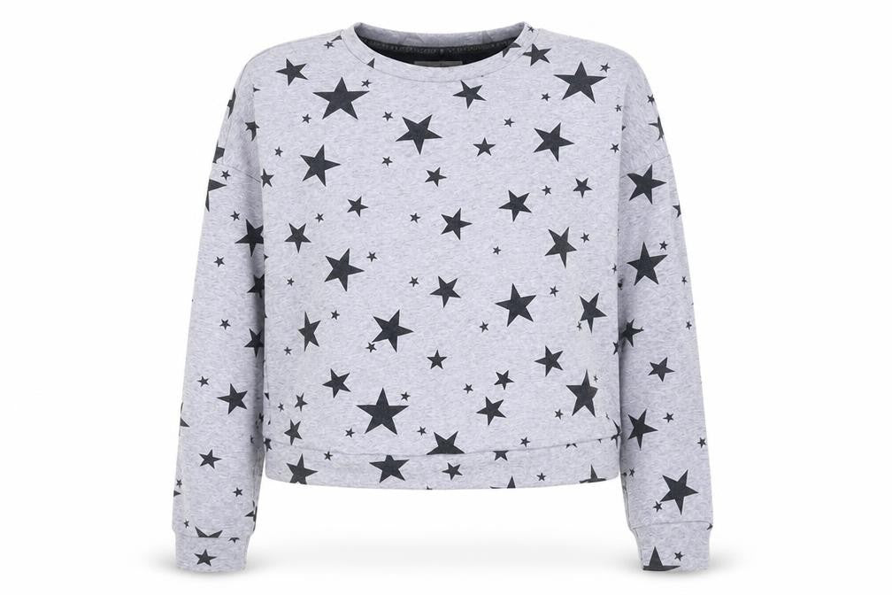 Love to Lounge Womens Blue   Pullover Sweatshirt Size M  - Loungewear Top, star pattern