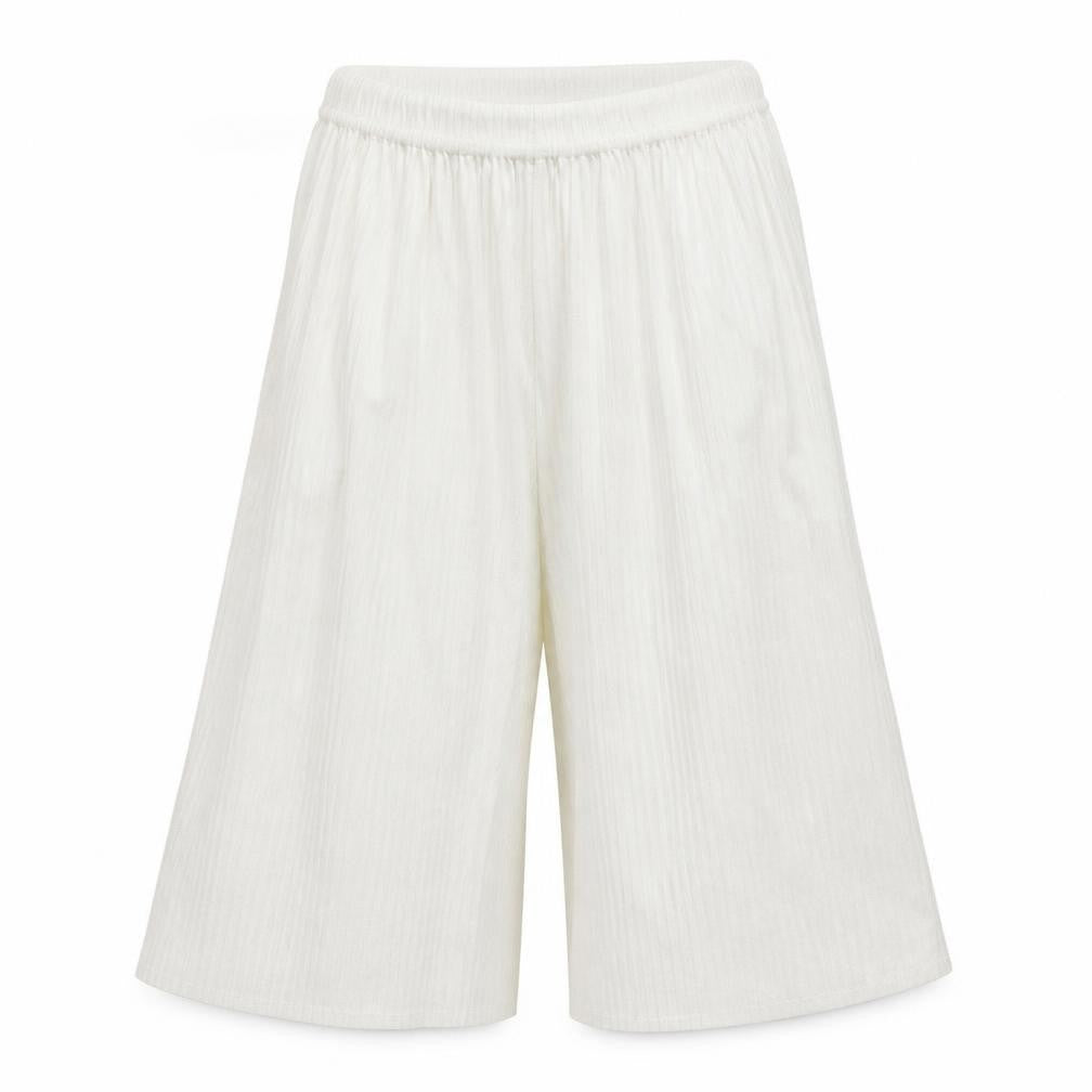 Front view of Preworn women’s ivory culotte shorts, size S