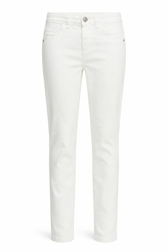 Front view of Subtle Blanco women’s white denim skinny jeans, size UK 8, 25-inch leg
