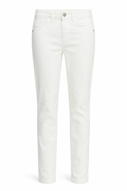 Front view of Subtle Blanco women’s white denim skinny jeans, size UK 8, 25-inch leg