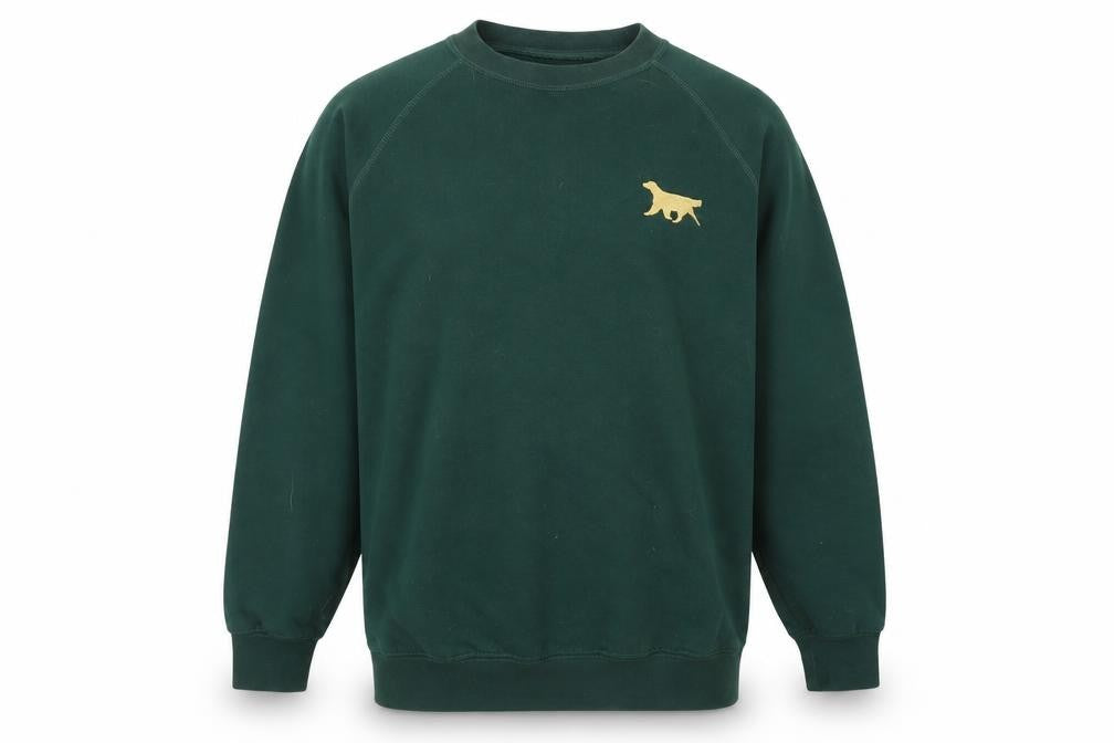 Front view of Blue Max men’s green jumper, size M