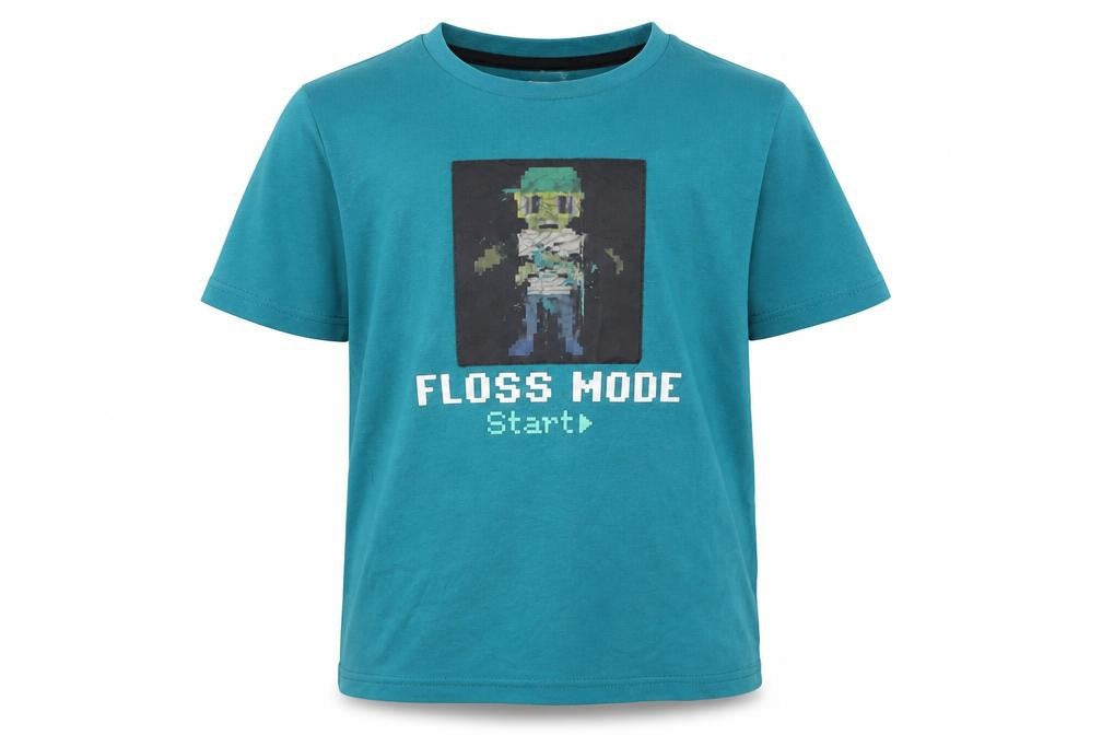 Front view of H&M boys’ blue basic t-shirt, size 9-10, years