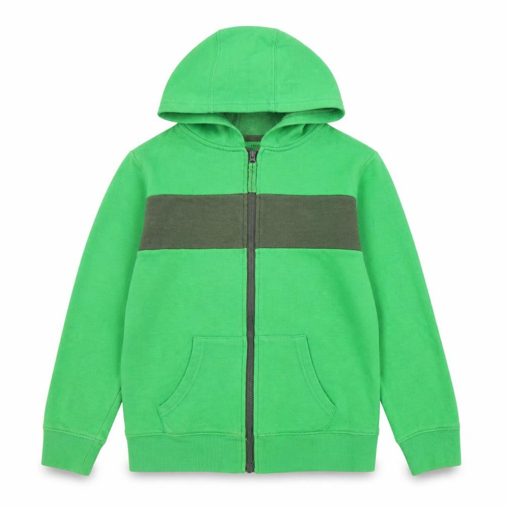 Front view of Mountain Warehouse girls’ green jacket, size 11-12, years