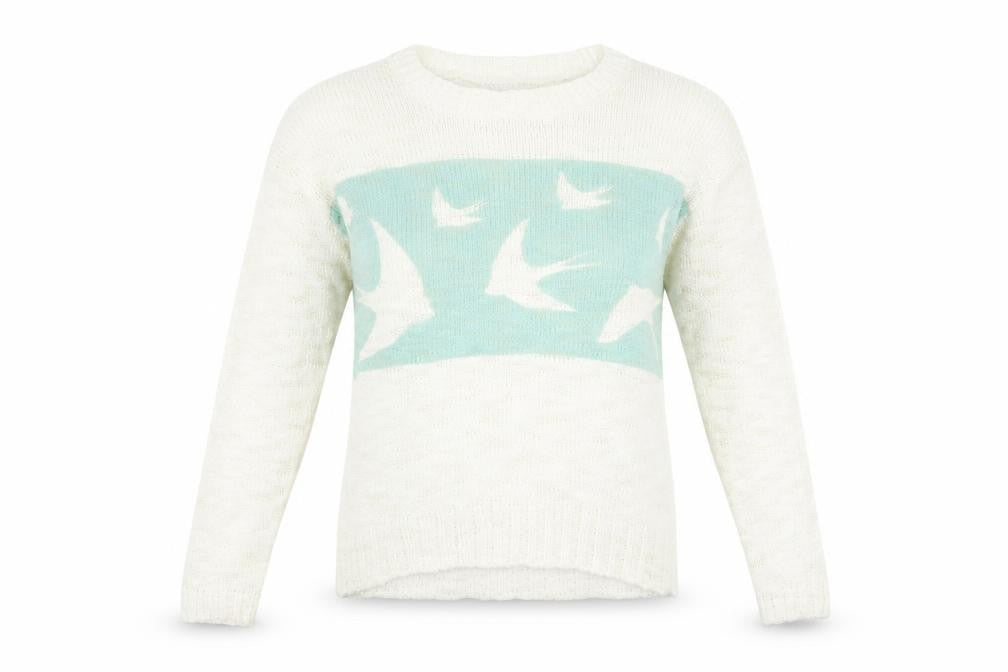 Front view of Blonde + Blonde women’s grey jumper, size UK 8
