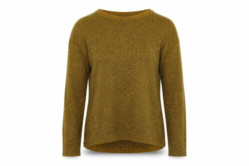 Front view of New Look women’s yellow jumper, size UK 10