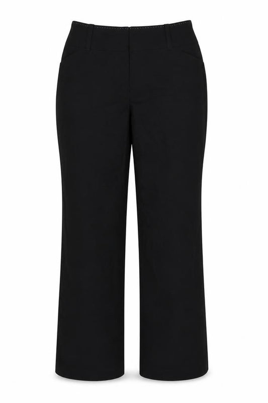 Front view of Next women’s black trousers, size UK 14, 30-inch leg