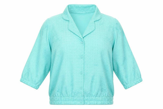 Front view of Classics Woman women’s green basic button-up, size UK 12