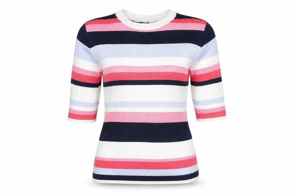 Marks & Spencer Womens White Striped  Pullover Jumper Size 12