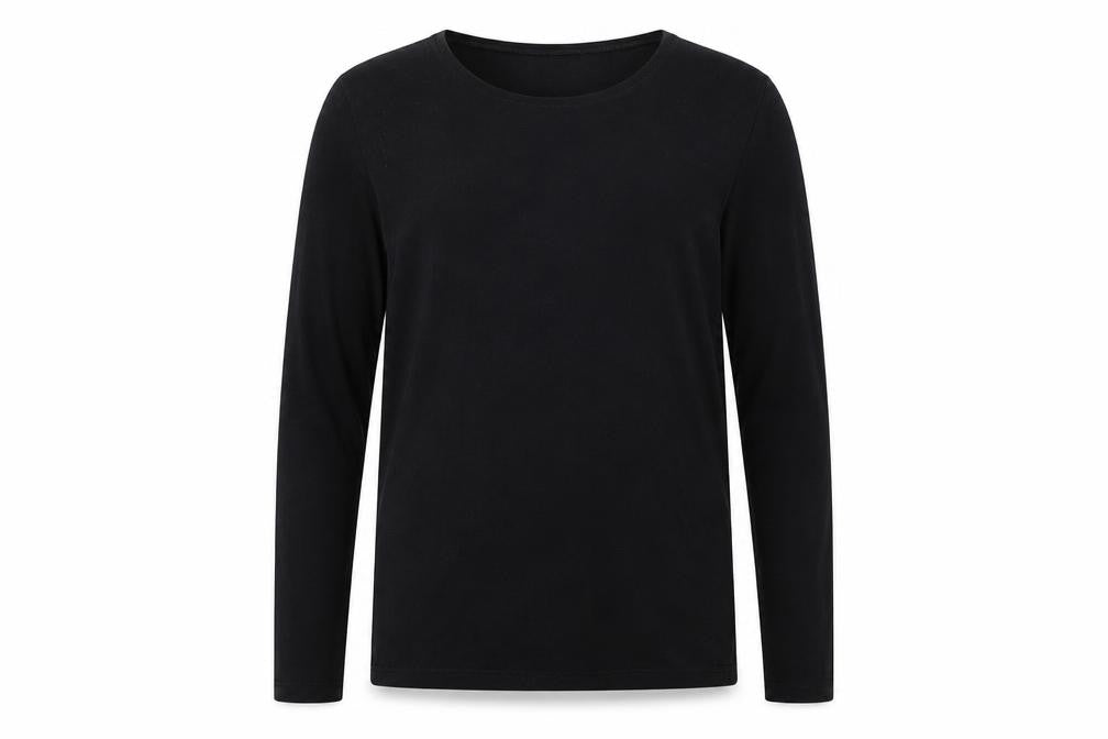 Front view of ASOS men’s black pullover sweatshirt, size M