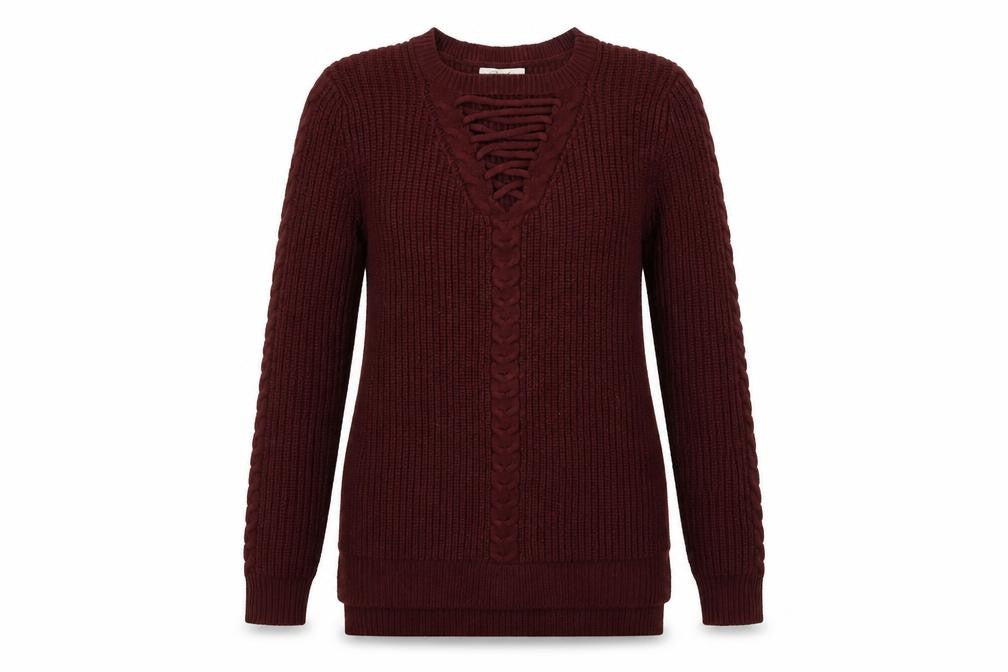 Peacocks Womens Brown  Knit Pullover Sweatshirt Size S