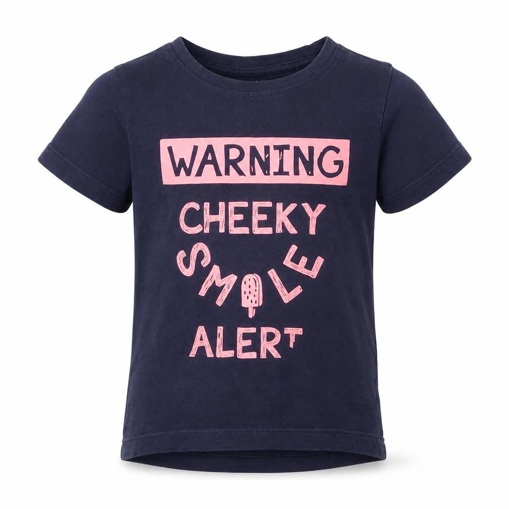 Front view of Nutmeg girls’ purple basic t-shirt, size 2, years