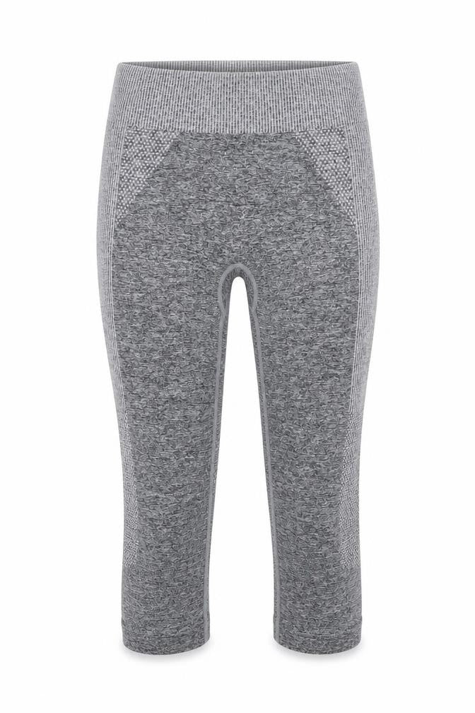 Front view of WorkOut women’s grey capri leggings, size UK 6