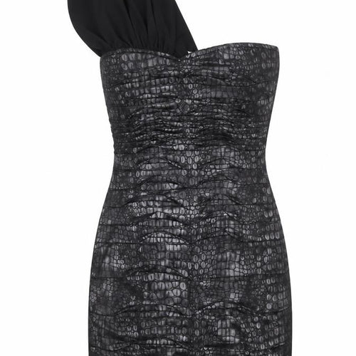 Lipsy Womens Black Animal Print  A-Line  Size 8