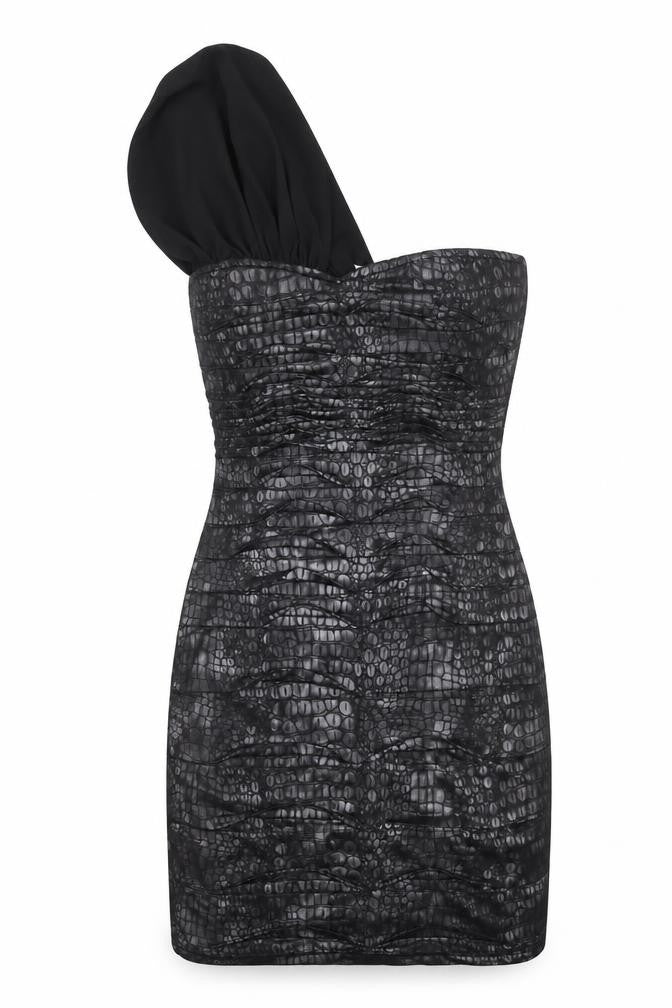 Lipsy Womens Black Animal Print  A-Line  Size 8