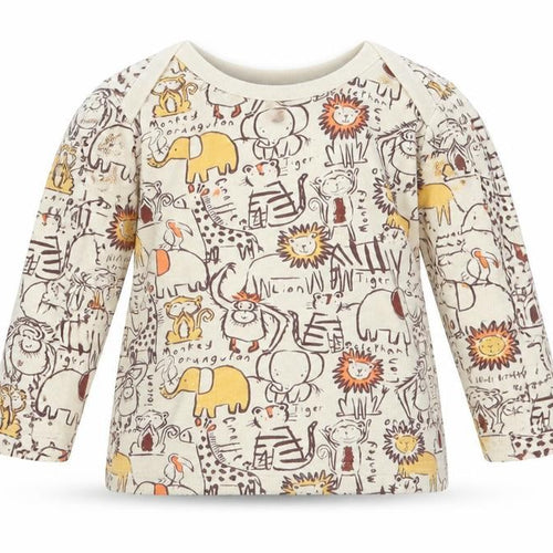 George Girls Beige Animal Print  Basic T-Shirt Size 3-6 Months