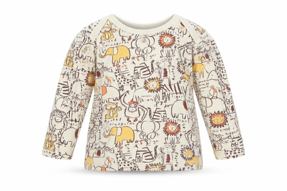 George Girls Beige Animal Print  Basic T-Shirt Size 3-6 Months