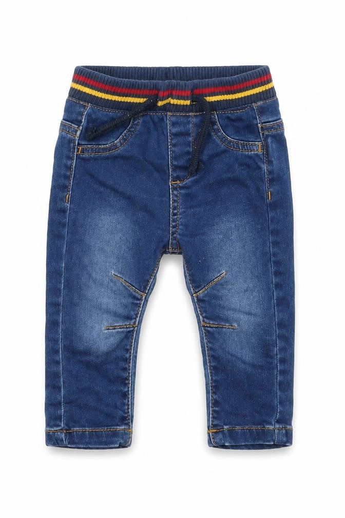 Front view of Nutmeg boys’ blue capri jeans, size 3-6, months