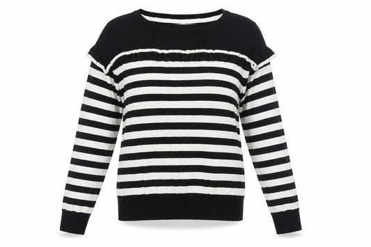 Front view of Red Herring women’s multicoloured striped jumper, size UK 12