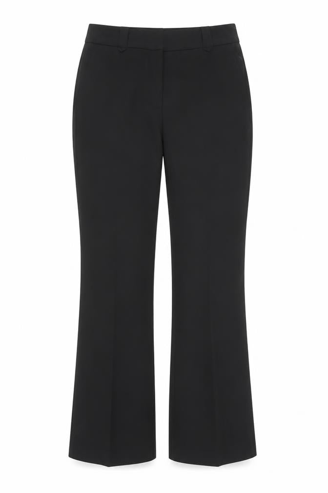 Front view of SALLY women’s black trousers, size UK 12, 32-inch leg