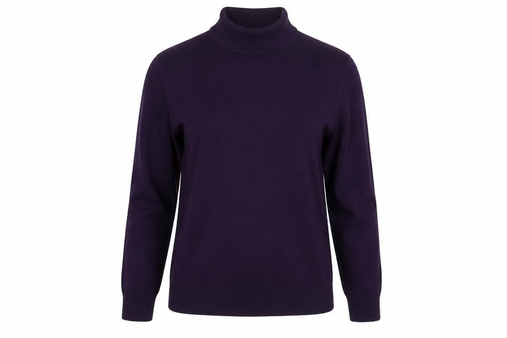 Front view of Marks & Spencer women’s purple basic t-shirt, size UK 8