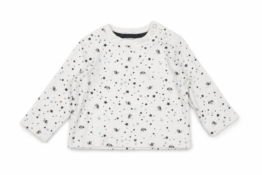 Front view of F&F Baby White Basic T-Shirt, size 0-3, Months