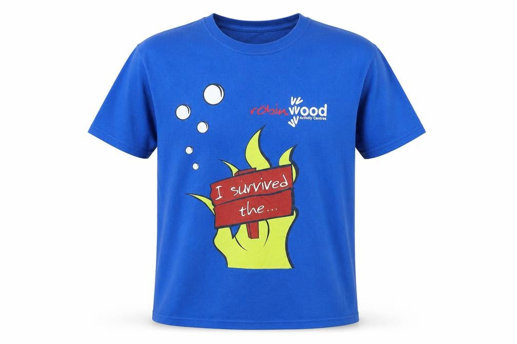 Front view of Preworn boys’ blue basic t-shirt, size XL