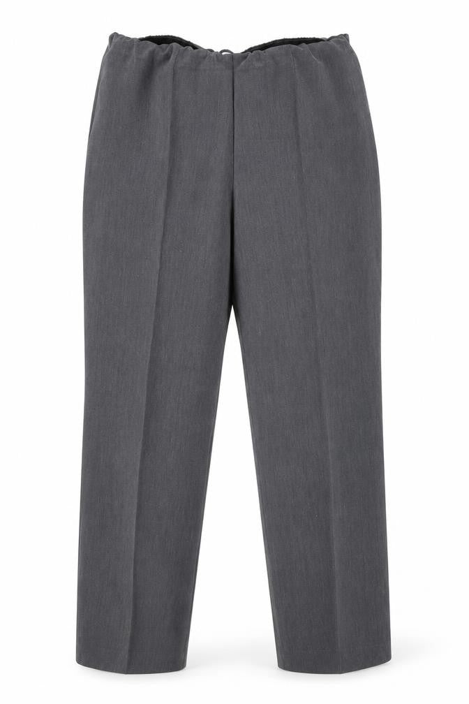 Front view of Bonmarché women’s grey trousers, size UK 18, 27-inch leg