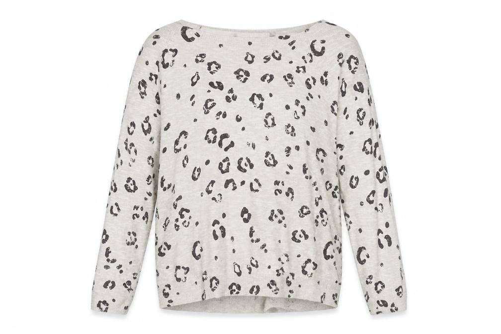 Front view of George women’s grey animal print jumper, size UK 12