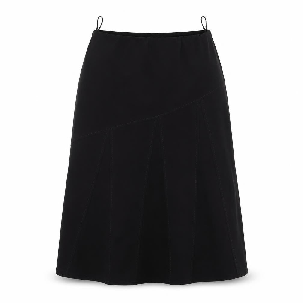 Front view of Janique women’s black a-line skirt, size UK 14