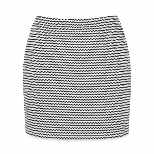 Front view of Papaya women’s white striped straight & pencil skirt, size UK 12