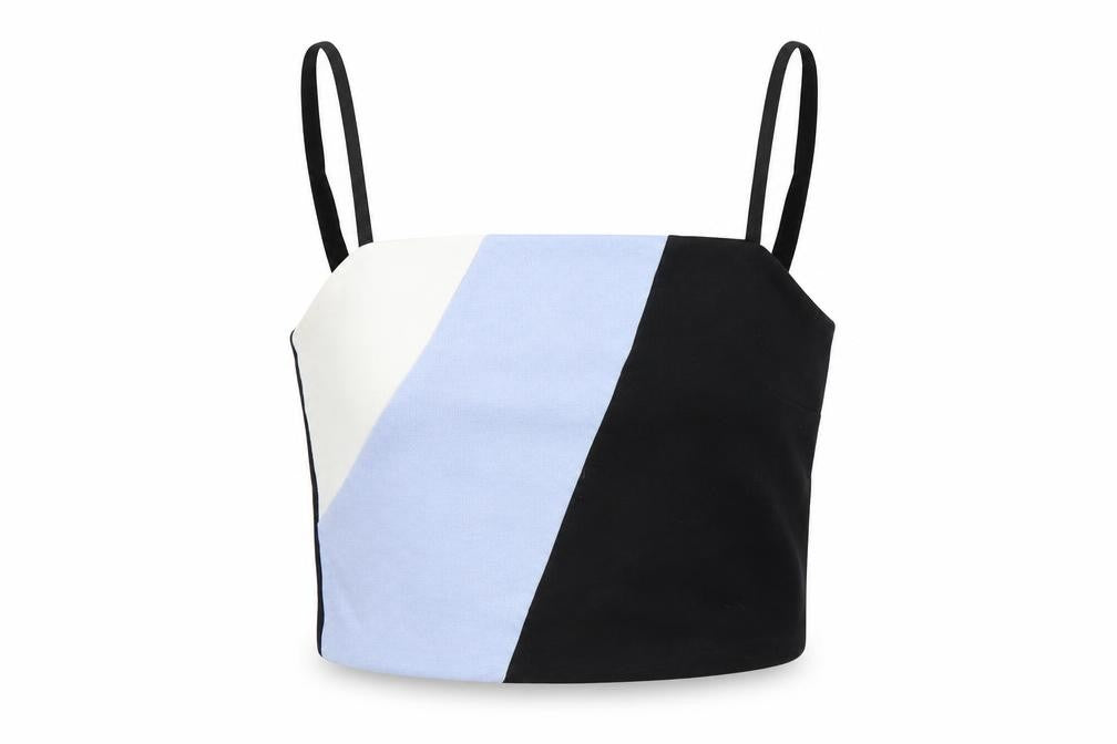 Front view of New Look women’s multicoloured cropped tank, size UK 8