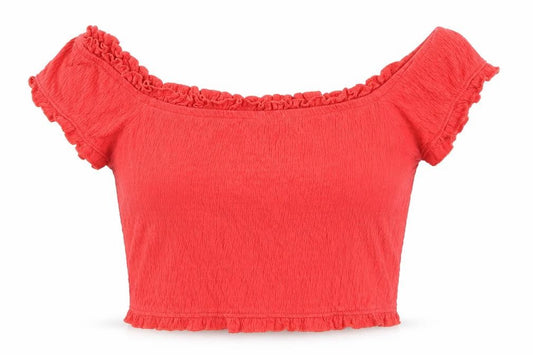 Front view of New Look women’s red basic tank, size UK 8