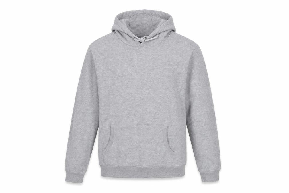 Front view of Very women’s grey pullover hoodie, size M