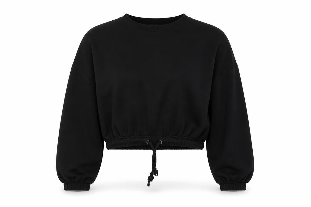 Front view of Primark women’s black pullover sweatshirt, size XS